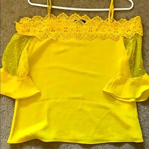 Yellow off the shoulder sleeve